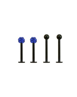 "Multi-Pack CZ Labret Lip Rings - 16 Gauge"