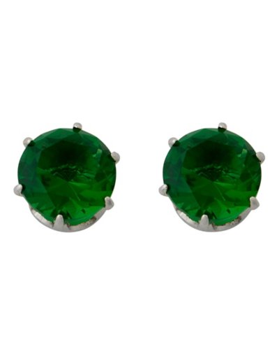 Green CZ Stud Earrings û 20 Gauge