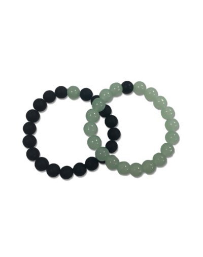 Black and Green Long Distance Beaded Bracelets û 2 Pack