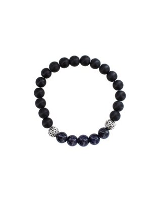 "Stretchy Blue Sandstone Bracelet"