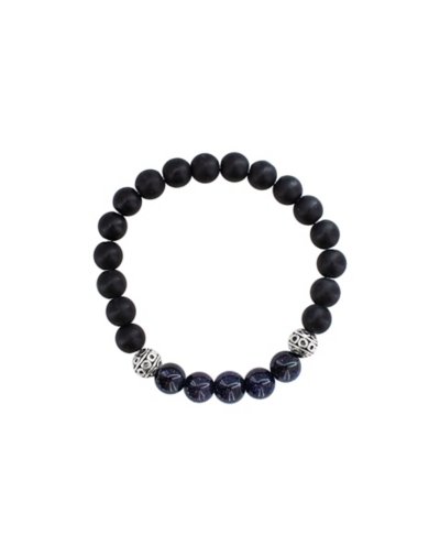 Stretchy Blue Sandstone Bracelet