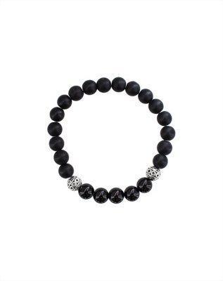 "Stretchy Onyx Stone Bracelet"