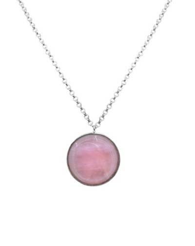 Rose Quartz Circle Pendant Necklace