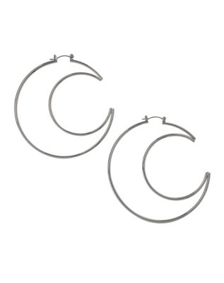 "Crescent Moon Hoop Earrings"
