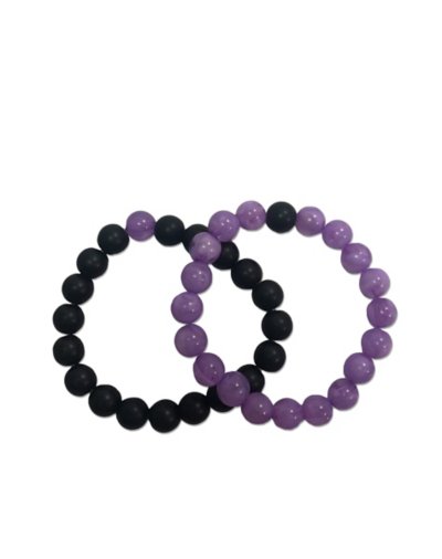 Black and Purple Long Distance Beaded Bracelets û 2 Pack