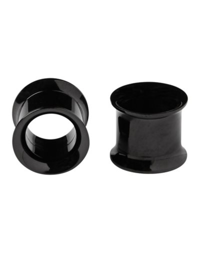 Black Screw Fit Double Flare Titanium Tunnels