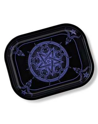 "Black Wiccan Star Tray"