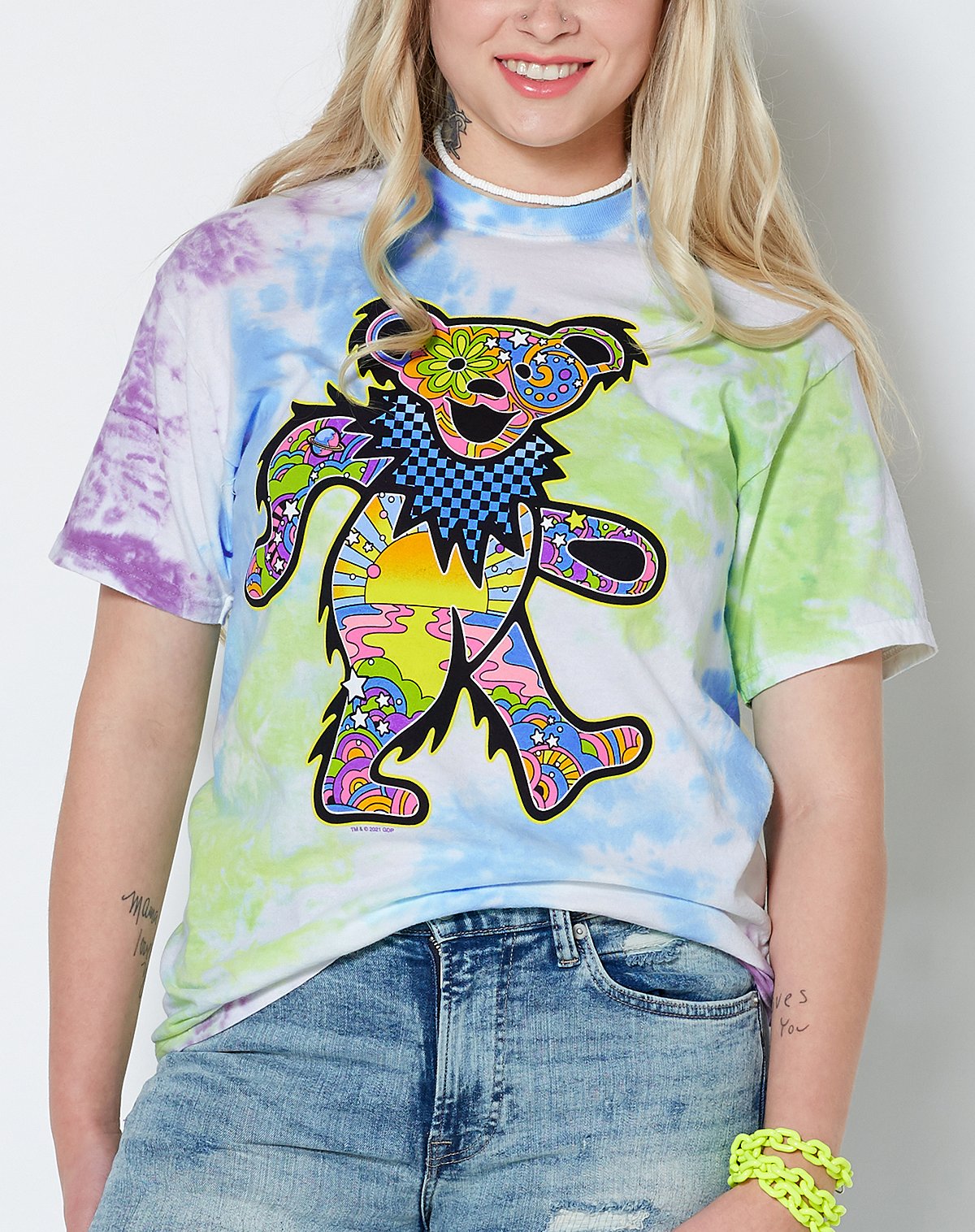 Tie Dye Dancing Bear Grateful Dead T Shirt