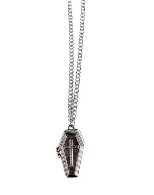 "Cross Coffin Locket Chain Necklace"