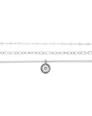 "Multi-Pack Chain Pentagram Choker Necklaces - 3 Pack"