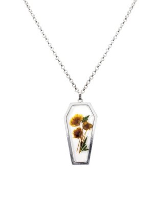 "Sunflower Coffin Necklace"