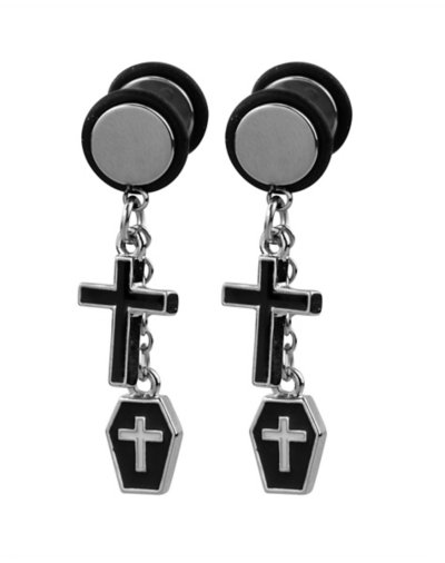 Black Coffin and Cross Dangle Fake Plugs û 18 Gauge