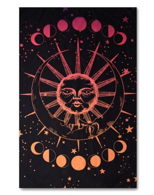 "Sun and Moon Phases Tapestry"