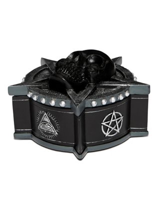 "Black Skull Pentagram Trinket Box"