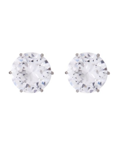 Round CZ Stud Earrings û 20 Gauge