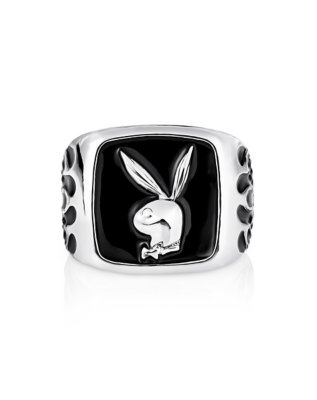 "Black Playboy Bunny Ring - Size 8"
