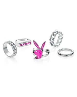 "Multi-Pack Pink Playboy Rings - 5 Pack"