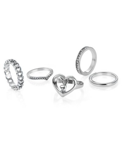 Multi-Pack CZ Playboy Rings - 5 Pack