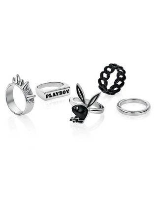 "Multi-Pack Spiked Playboy Rings - 5 Pack"