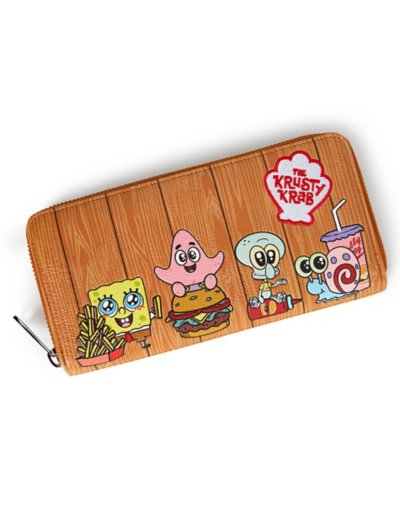 "Loungefly SpongeBob SquarePants Cute Character Zip Wallet"