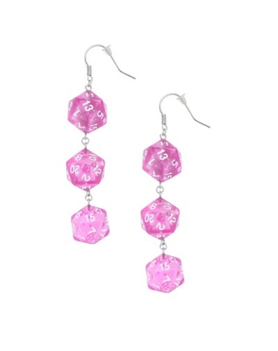 20 Side Dice Dangle Earrings - 18 Gauge