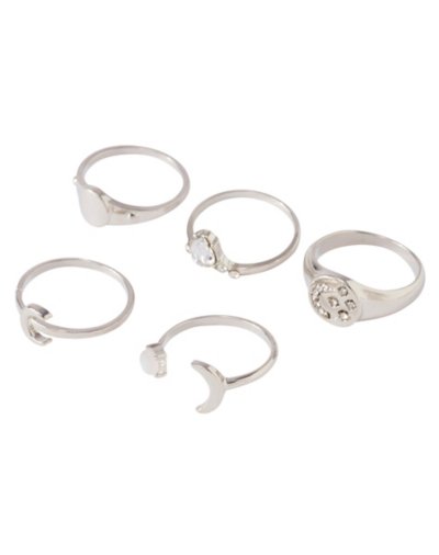 Muti-Pack Star and Moon Rings - 5 Pack