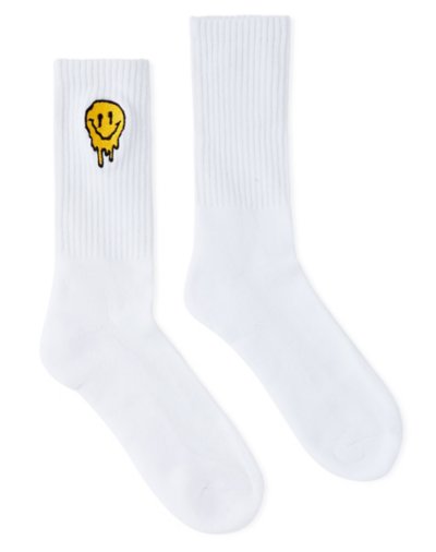 "Melting Smiley Face Athletic Crew Socks"