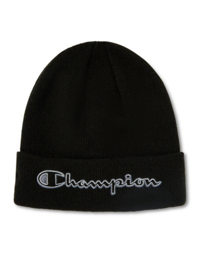 Black Champion Cuff Beanie Hat