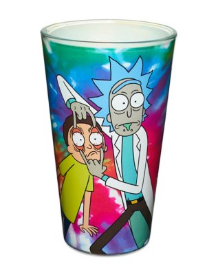 "Tie Dye Rick and Morty Pint Glass - 16 oz."