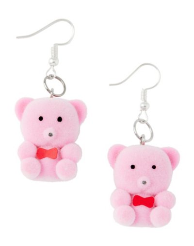 Pink Teddy Bear Dangle Earrings