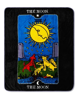 "Tarot Moon Card Fleece Blanket"