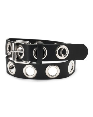 "Black Large Eyelet Belt"