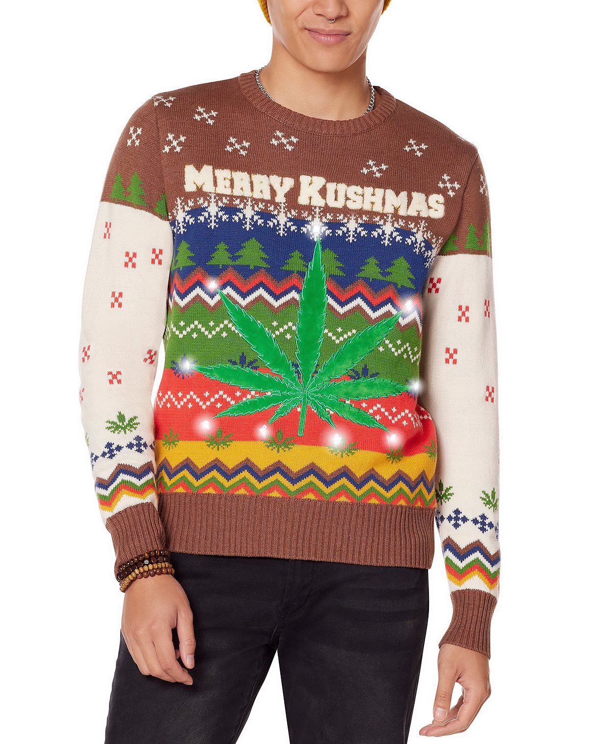 Light-Up Merry Kushmas Ugly Christmas Sweater