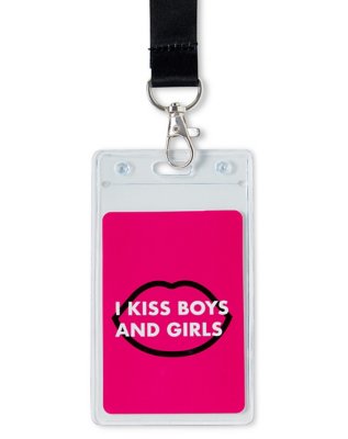 "I Kiss Boys and Girls Lanyard"