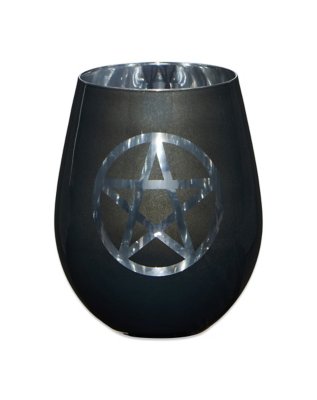 "Glitter Pentacle Stemless Wine Glass - 20 oz."