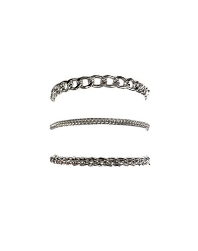 Multi-Pack Silvertone Chain Bracelets 3 Pack