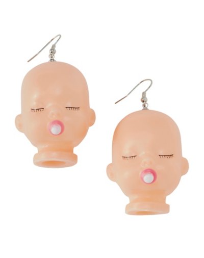 Baby Doll Head Dangle Earrings