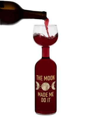 "The Moon Made Me Do It Wine Bottle Glass - 30 oz."