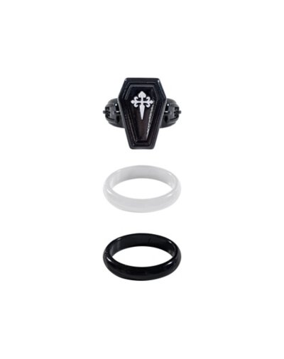 Multi-Pack Coffin and Black and White Rings 3 Pack