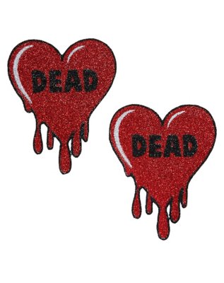 "Dead Drippy Heart Nipple Pasties"