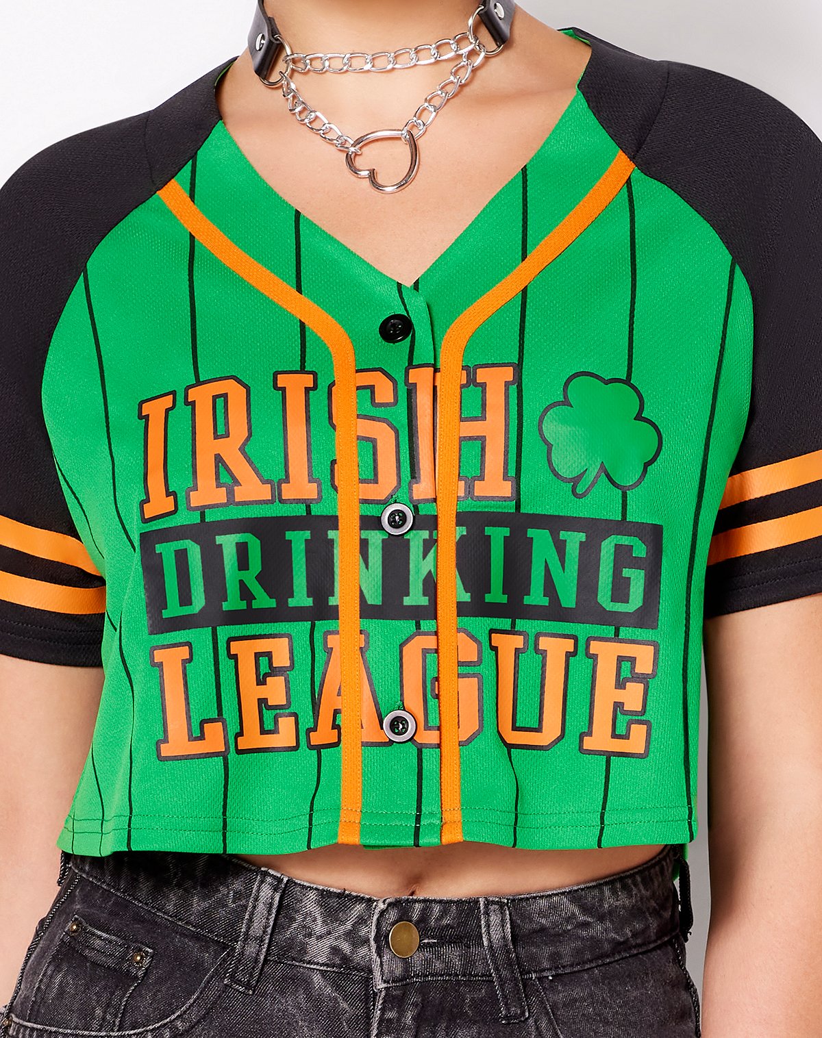 Irish Drinking League Crop Top Baseball Jersey