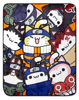 "Cats Nyaruto Fleece Blanket - Naruto Shippuden"