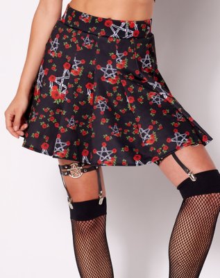 "Roses and Pentagrams Skirt"