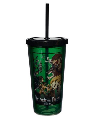 "Attack on Titan Cup with Straw - 16 oz."