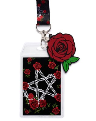 "Pentagram Roses Lanyard"