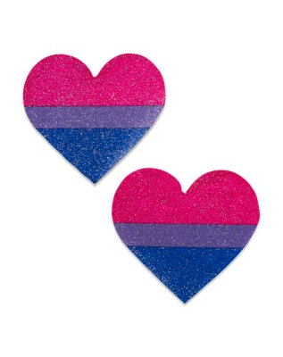 "Bisexual Pride Heart Nipple Pasties"