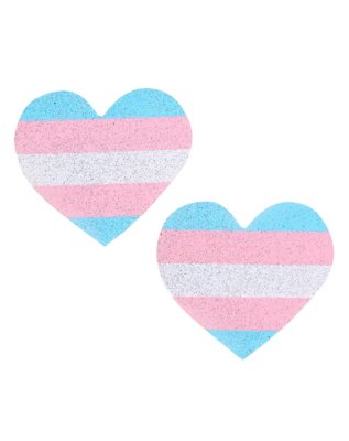 "Transgender Pride Heart Nipple Pasties"