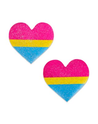 "Pansexual Pride Heart Nipple Pasties"