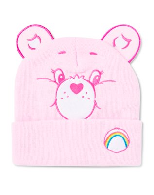 "Pink 3D Care Bears Cuff Beanie Hat"