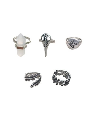 Multi-Pack Bird Crystal Rings - 5 Pack